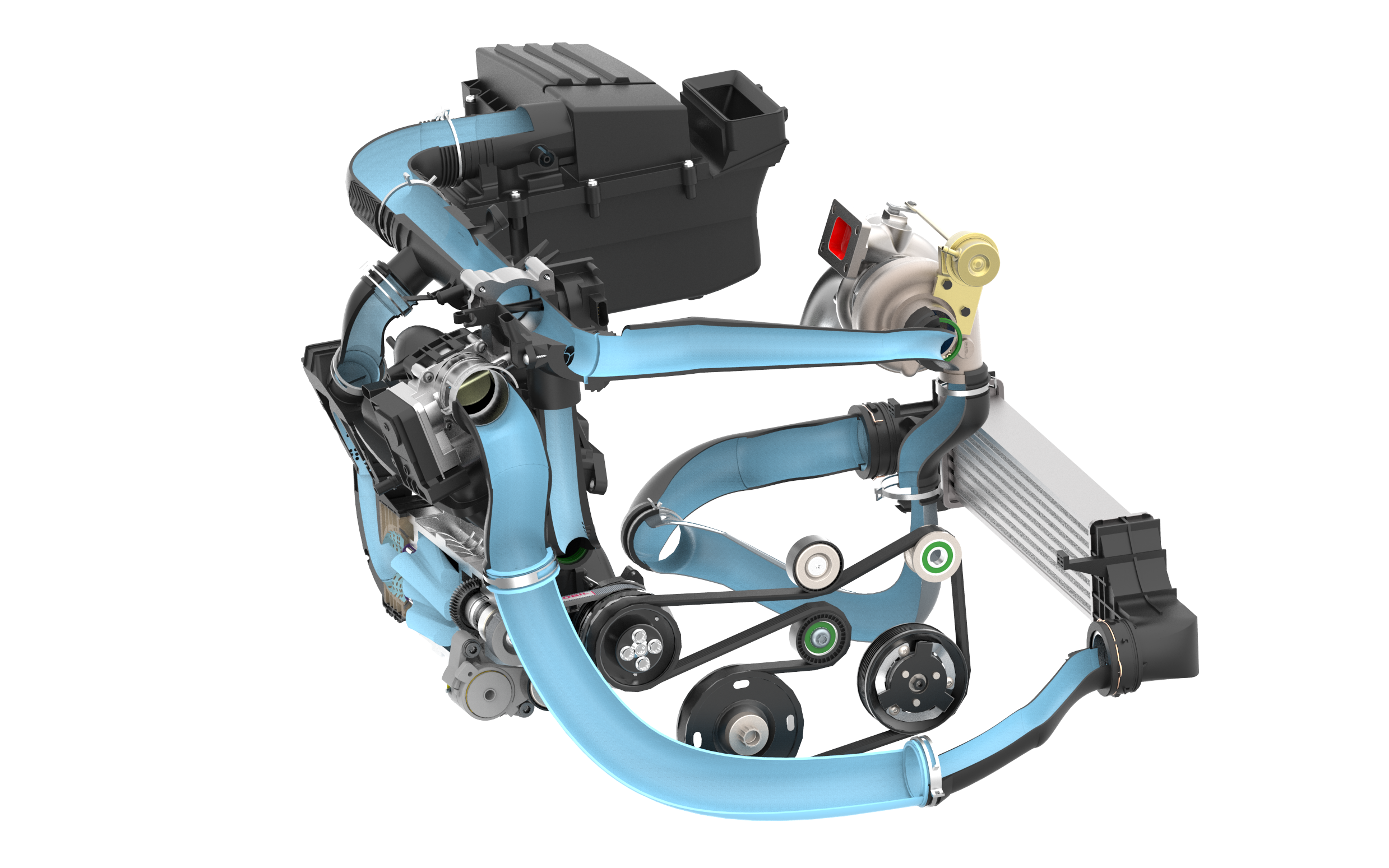 Ladeluft-System mit doppelter Aufladung (Saugbetrieb)